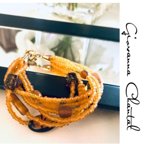 BoHo Handmade Beaded Bracelet - Brown/Tan - Picture 1 of 6